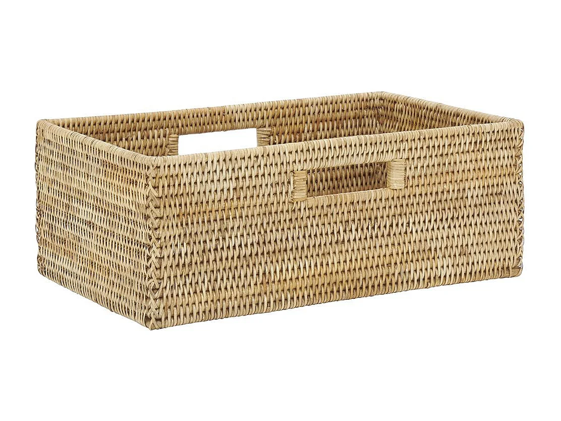 Grande corbeille de rangement en rotin naturel