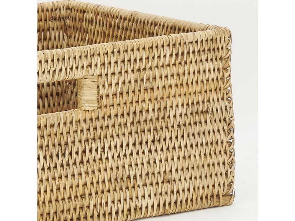 Grande corbeille de rangement en rotin naturel