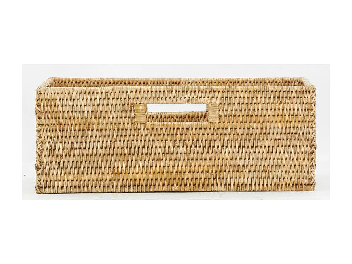 Grande corbeille de rangement en rotin naturel