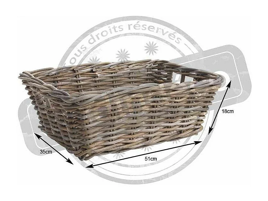 Manne de rangement poelet gris