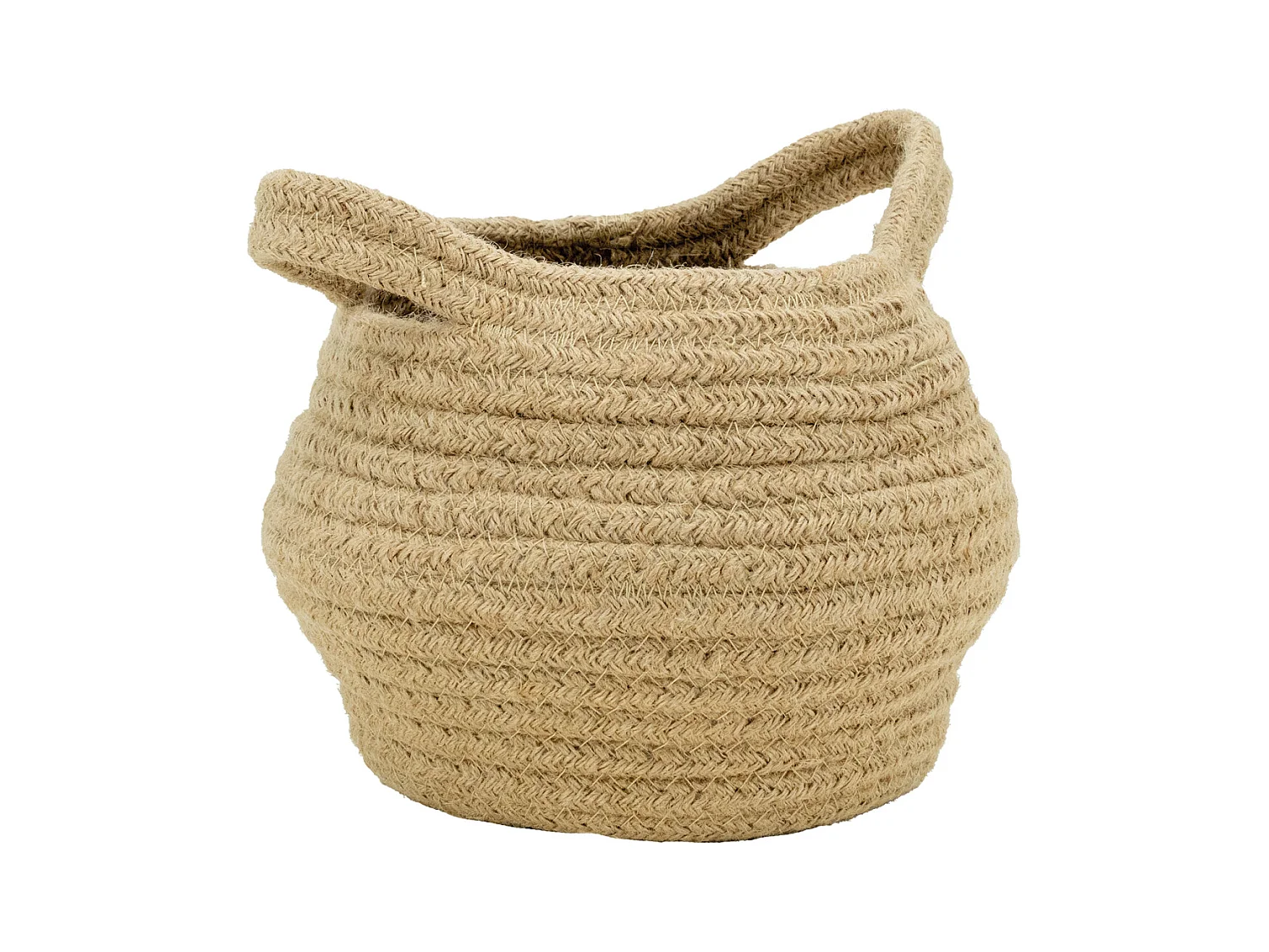 Corbeille ronde en jute naturelle avec 2 poignées