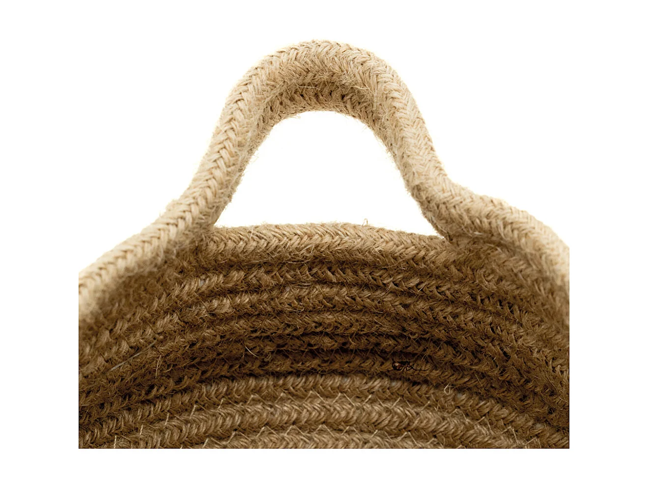 Corbeille ronde en jute naturelle avec 2 poignées