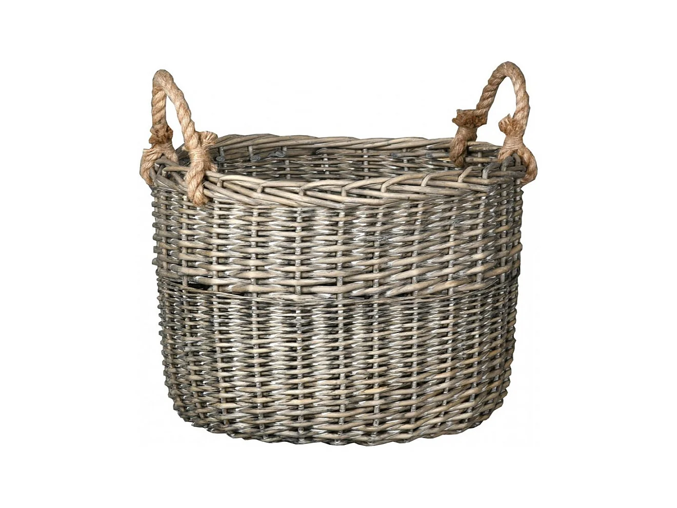 Corbeilles en osier gris et corde (Lot de 4)