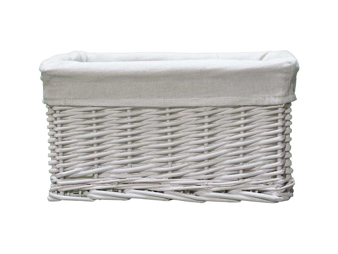 Corbeille de rangement osier blanc