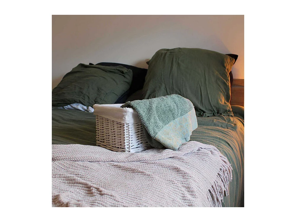 Corbeille de rangement osier blanc