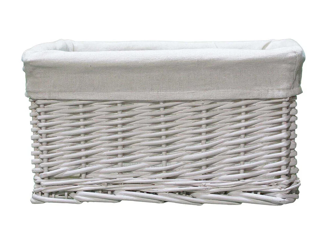 Corbeille de rangement osier blanc