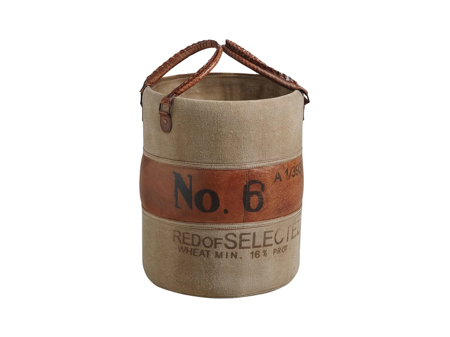 Rangement vintage en cuir de buffle et coton