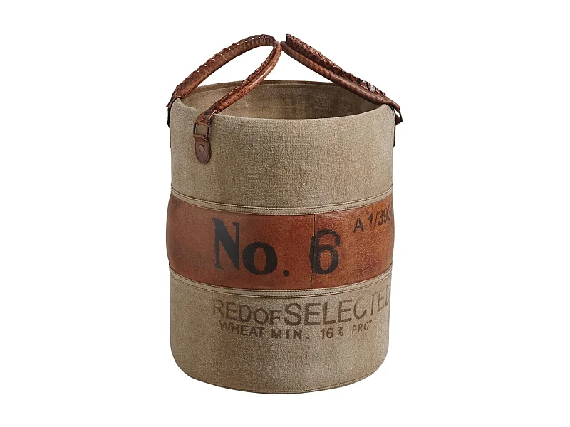 Rangement vintage en cuir de buffle et coton