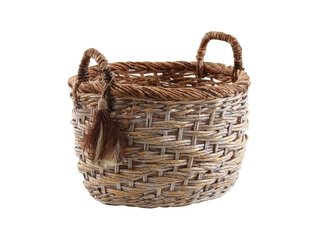 Corbeilles de rangement rondes en bananier (Lot de 3)