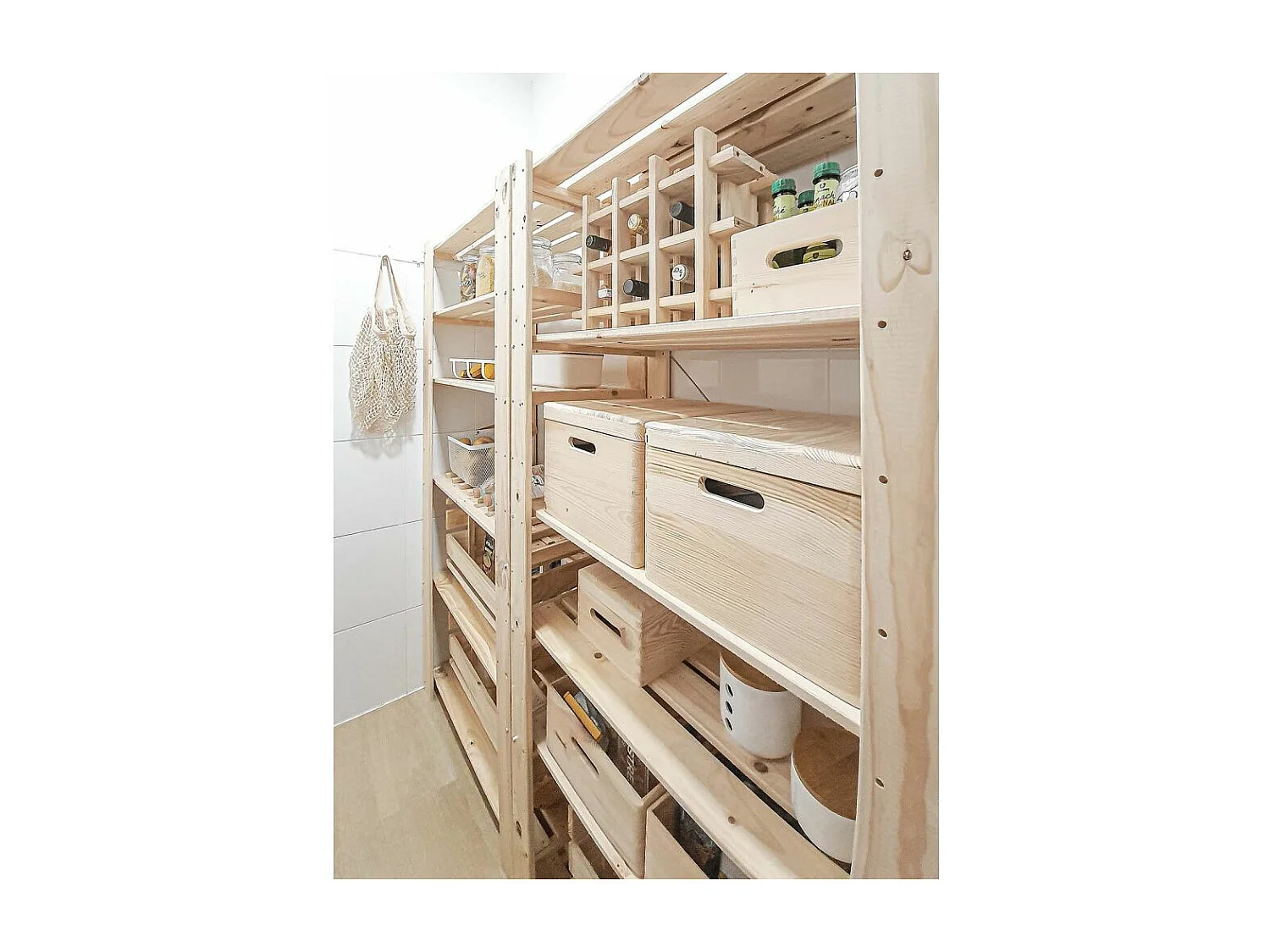 Boîte de rangement en pin massif avec couvercle Taille 5