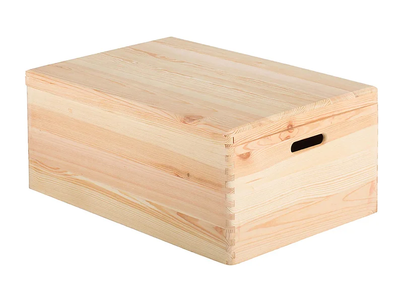 Boîte de rangement en pin massif avec couvercle Taille 5