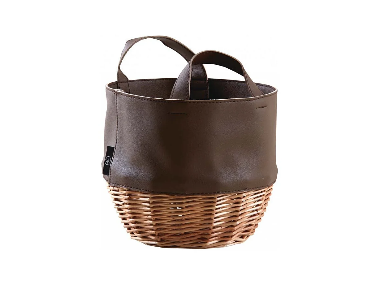 Corbeille osier et polyuréthane – Cache-pot ou rangement souple