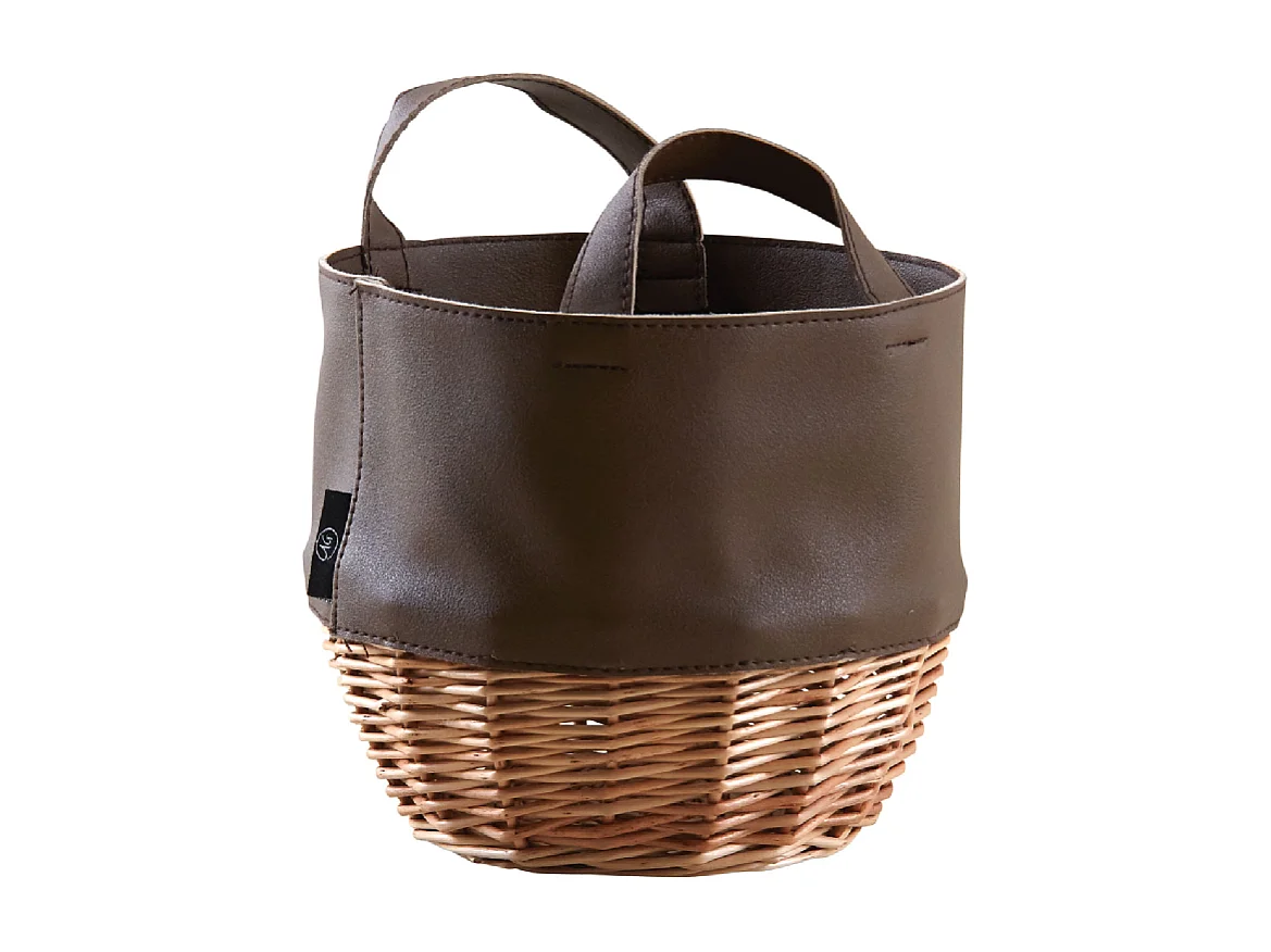 Corbeille osier et polyuréthane – Cache-pot ou rangement souple