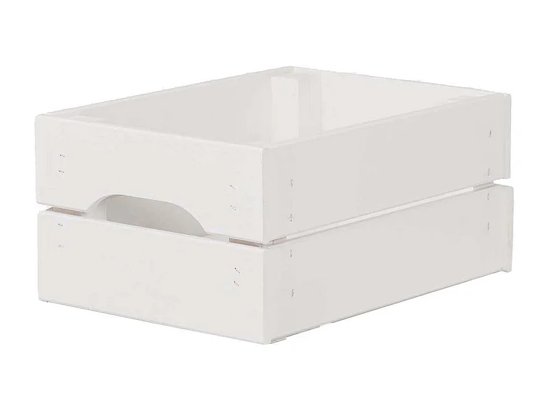 Caisse de rangement en pin petit modèle 31 x 23 x 15 cm Blanc
