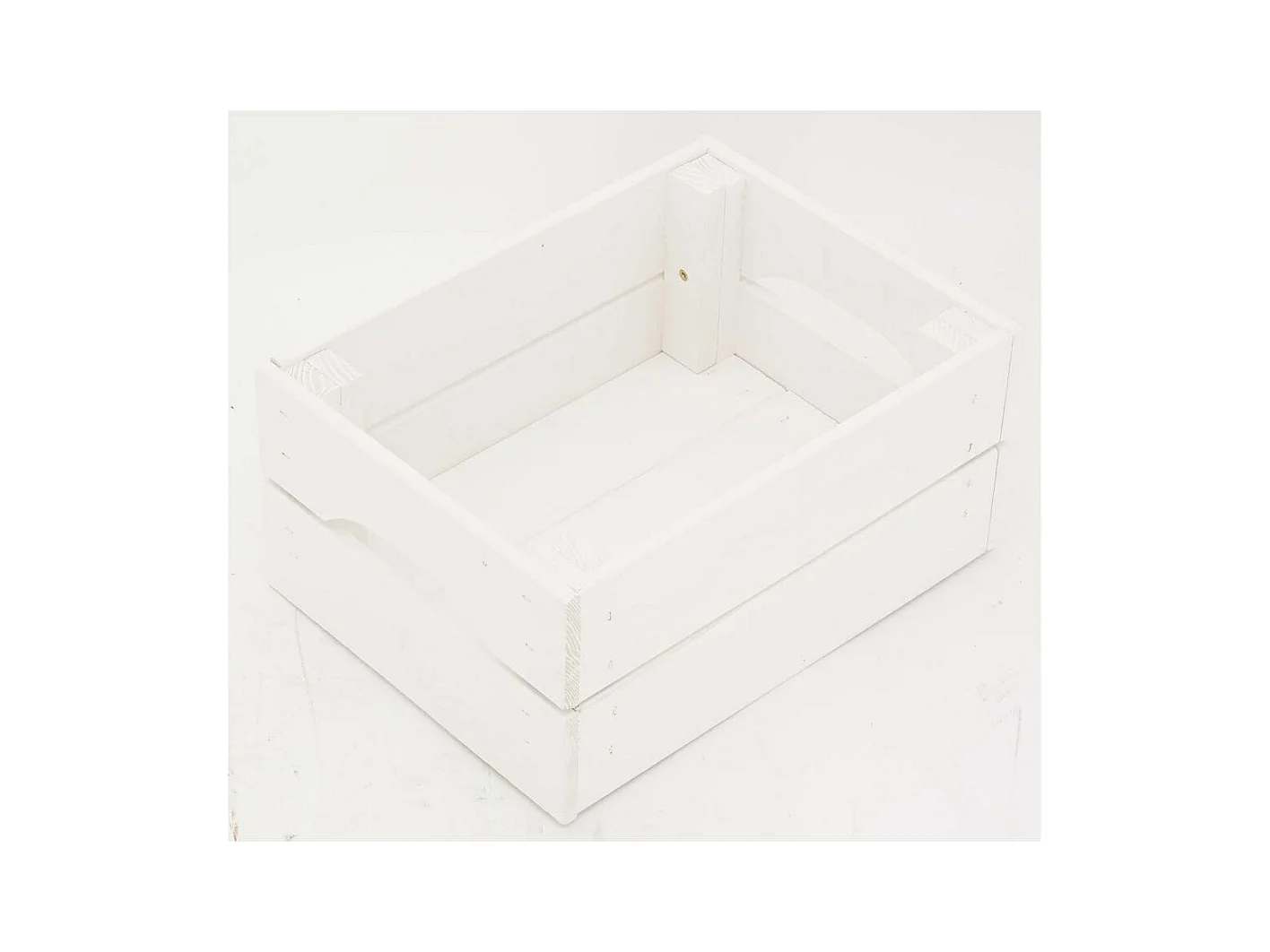 Caisse de rangement en pin petit modèle 31 x 23 x 15 cm Blanc