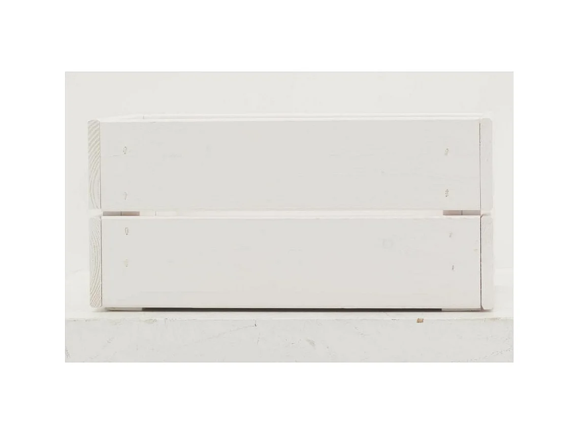 Caisse de rangement en pin petit modèle 31 x 23 x 15 cm Blanc