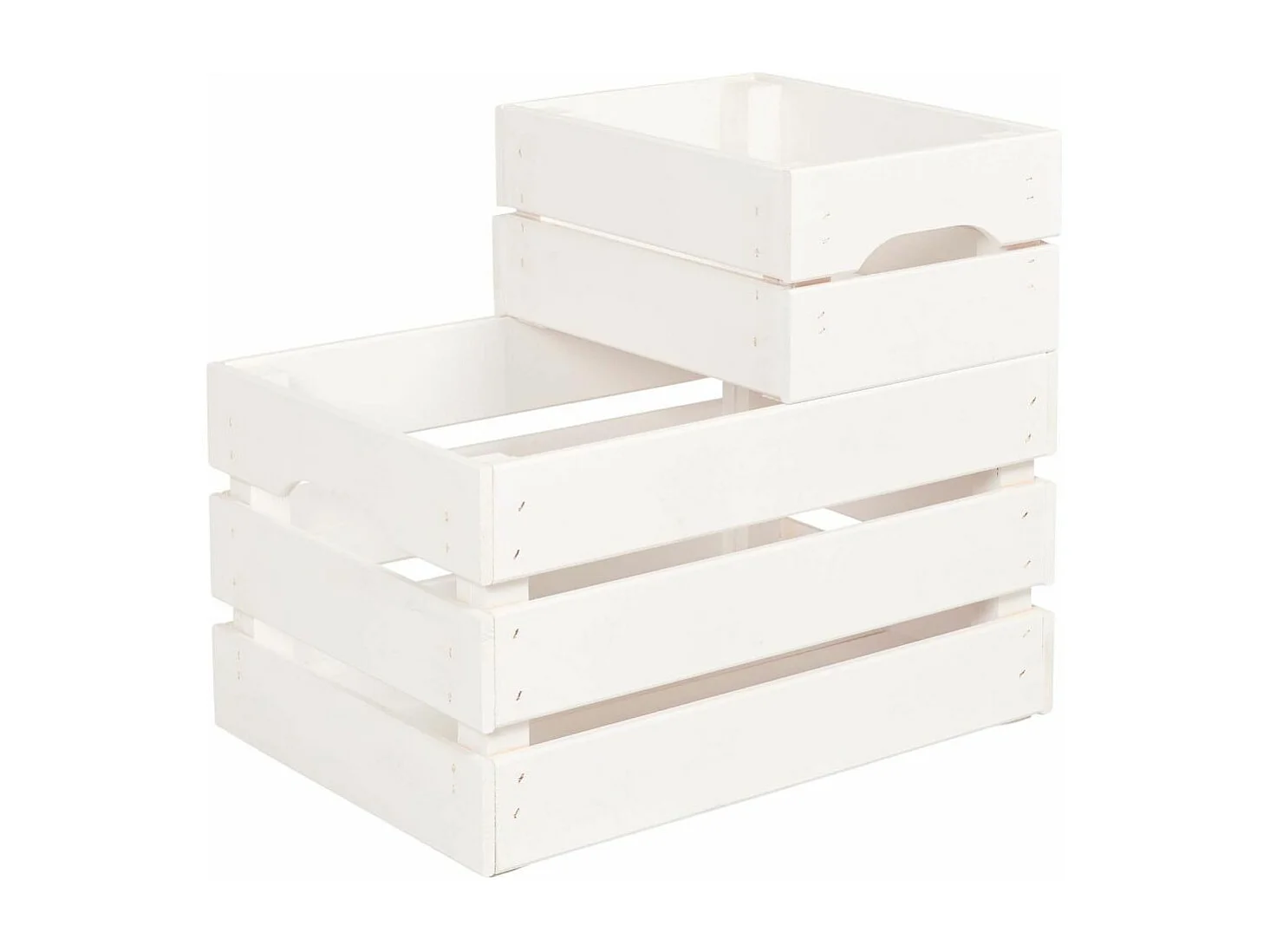 Caisse de rangement en pin petit modèle 31 x 23 x 15 cm Blanc