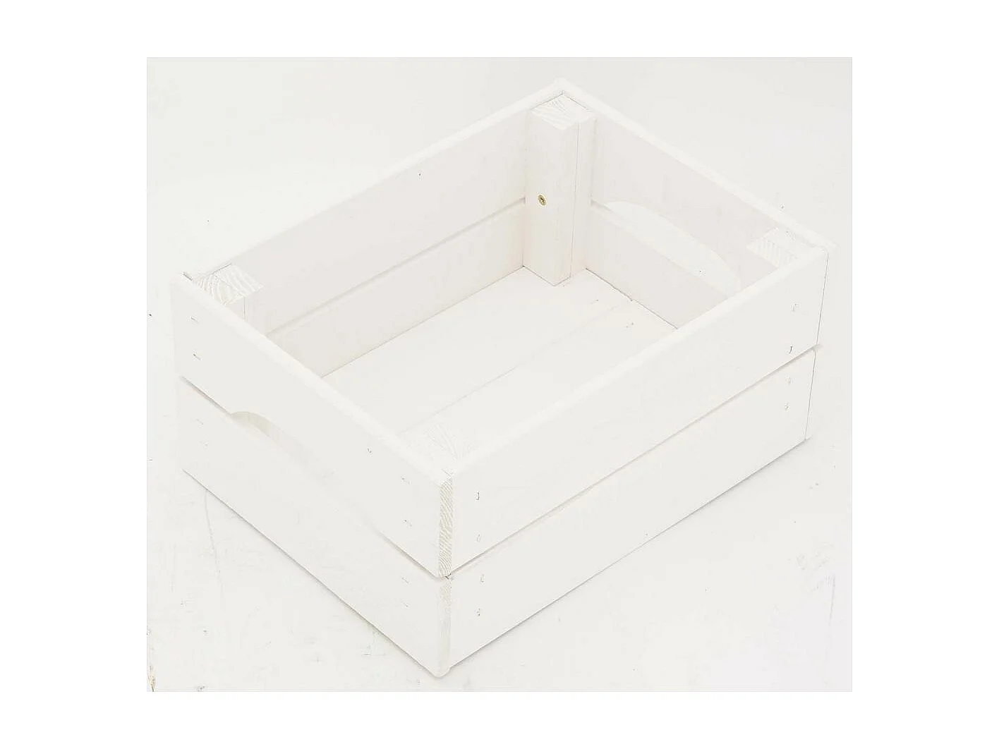 Caisse de rangement en pin petit modèle 31 x 23 x 15 cm Blanc