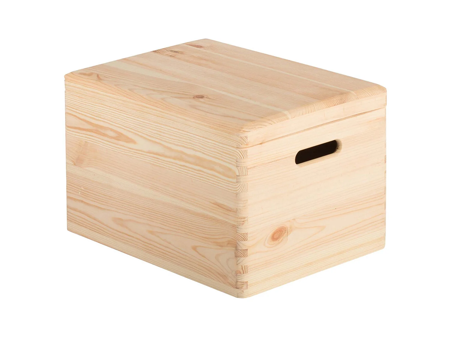 Boîte de rangement en pin massif avec couvercle Taille 4