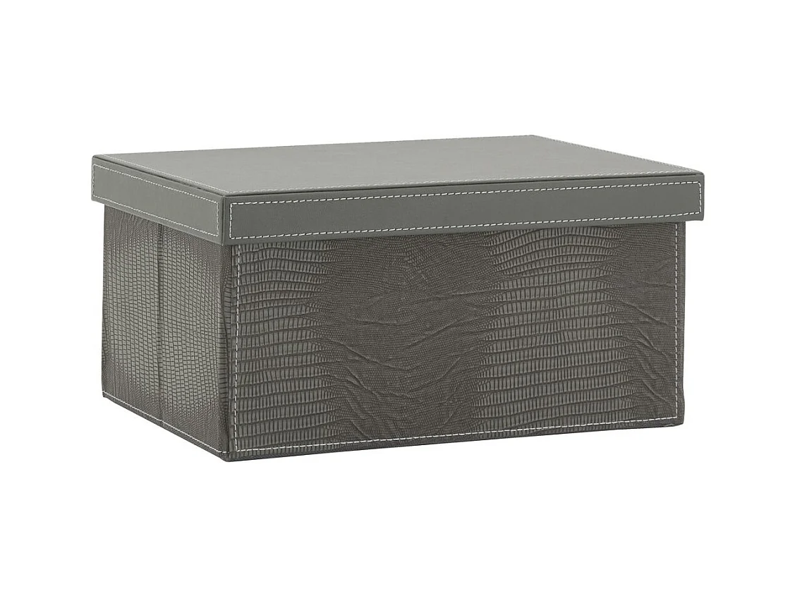 Coffret effet lezard en polyuréthane gris