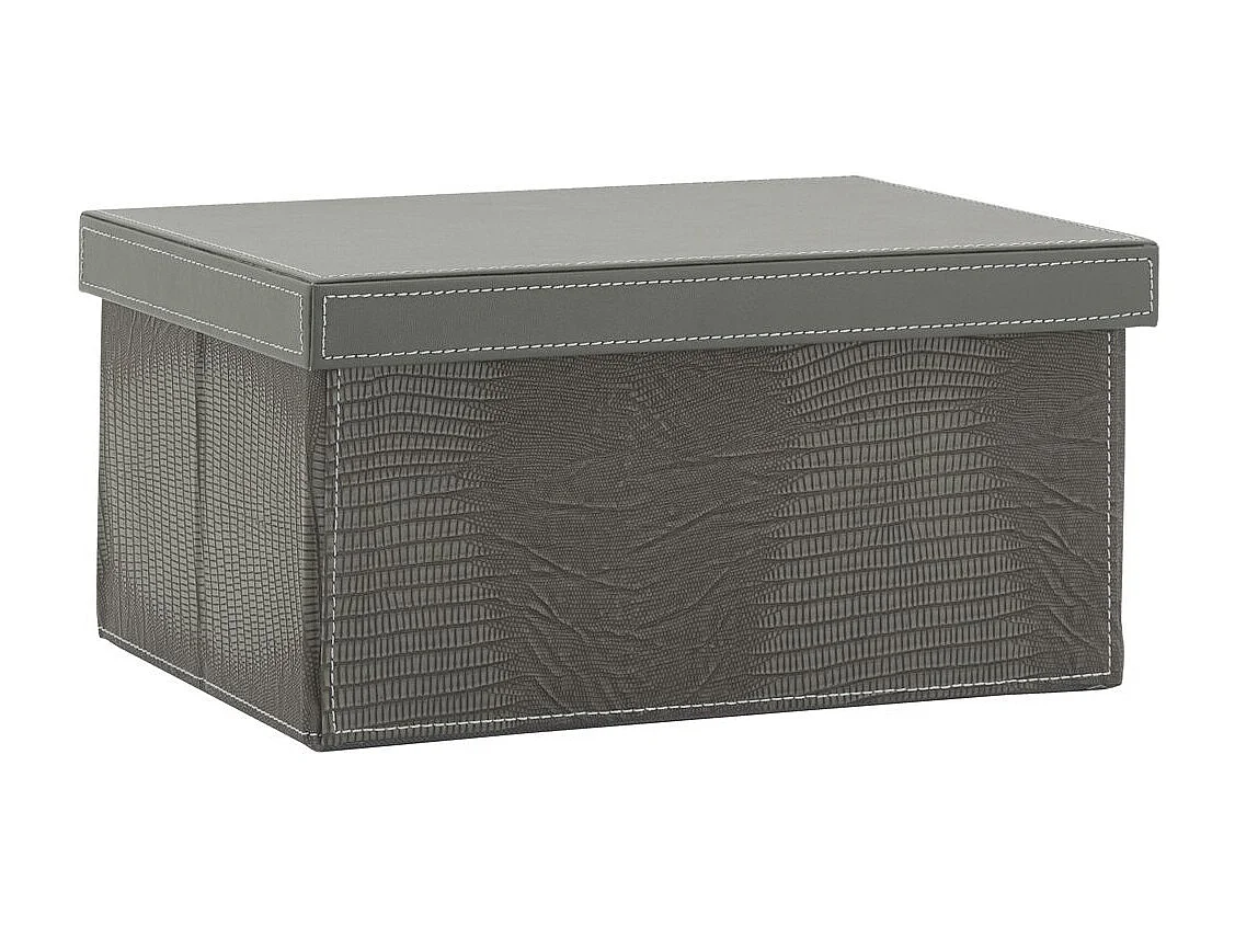 Coffret effet lezard en polyuréthane gris