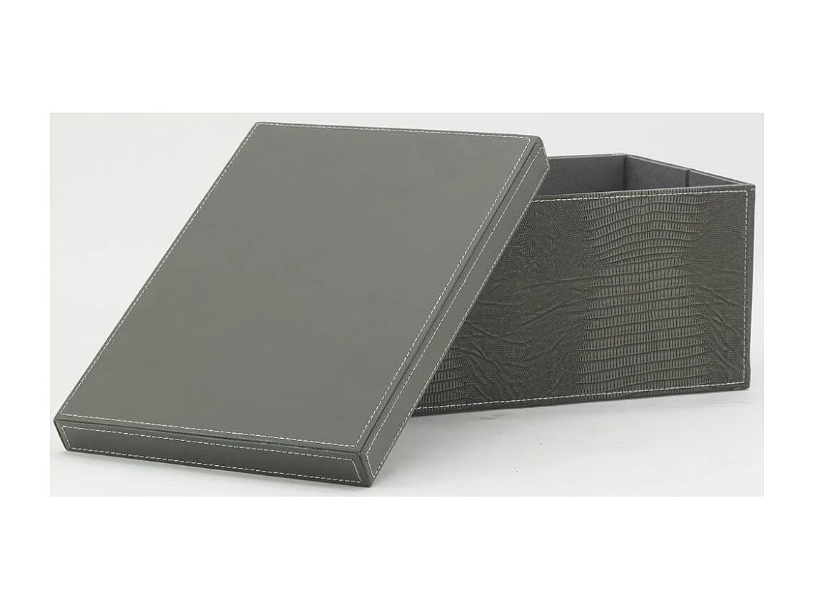 Coffret effet lezard en polyuréthane gris