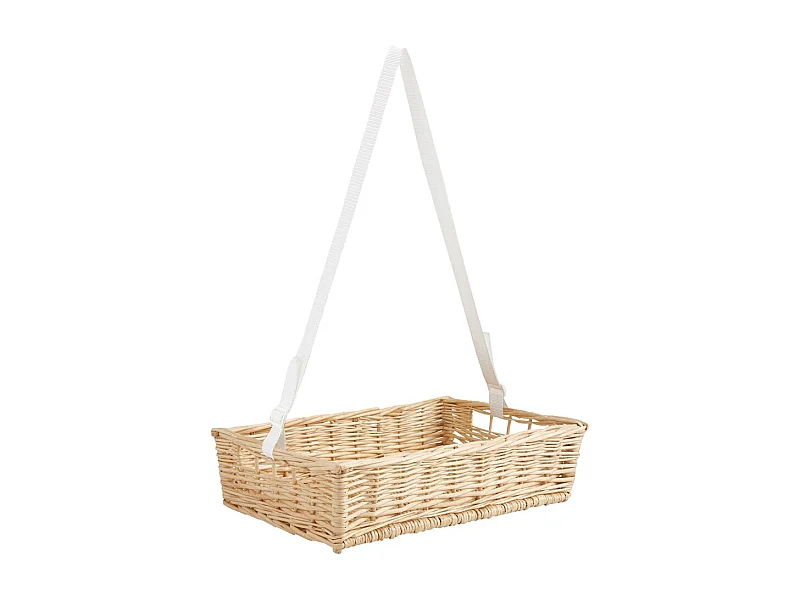 Manne en osier naturel avec passe-main Panier 50 x 34 cm + sangle ajustable à poser