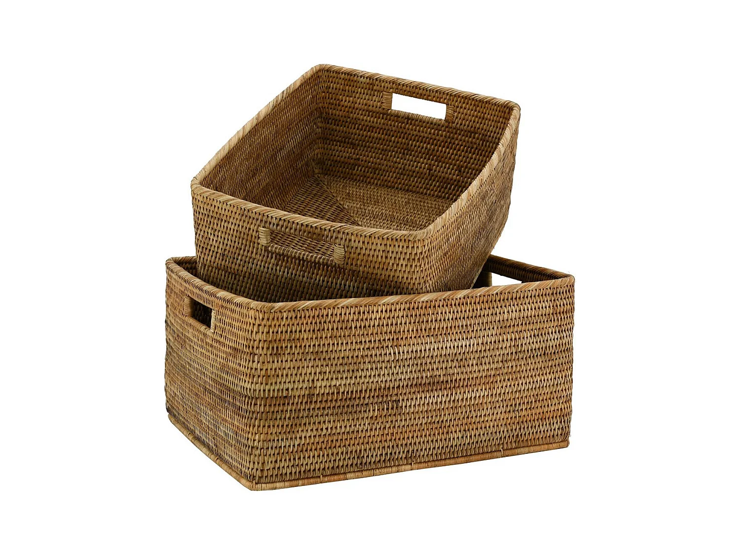 Corbeilles de rangement en rotin (Lot de 2)