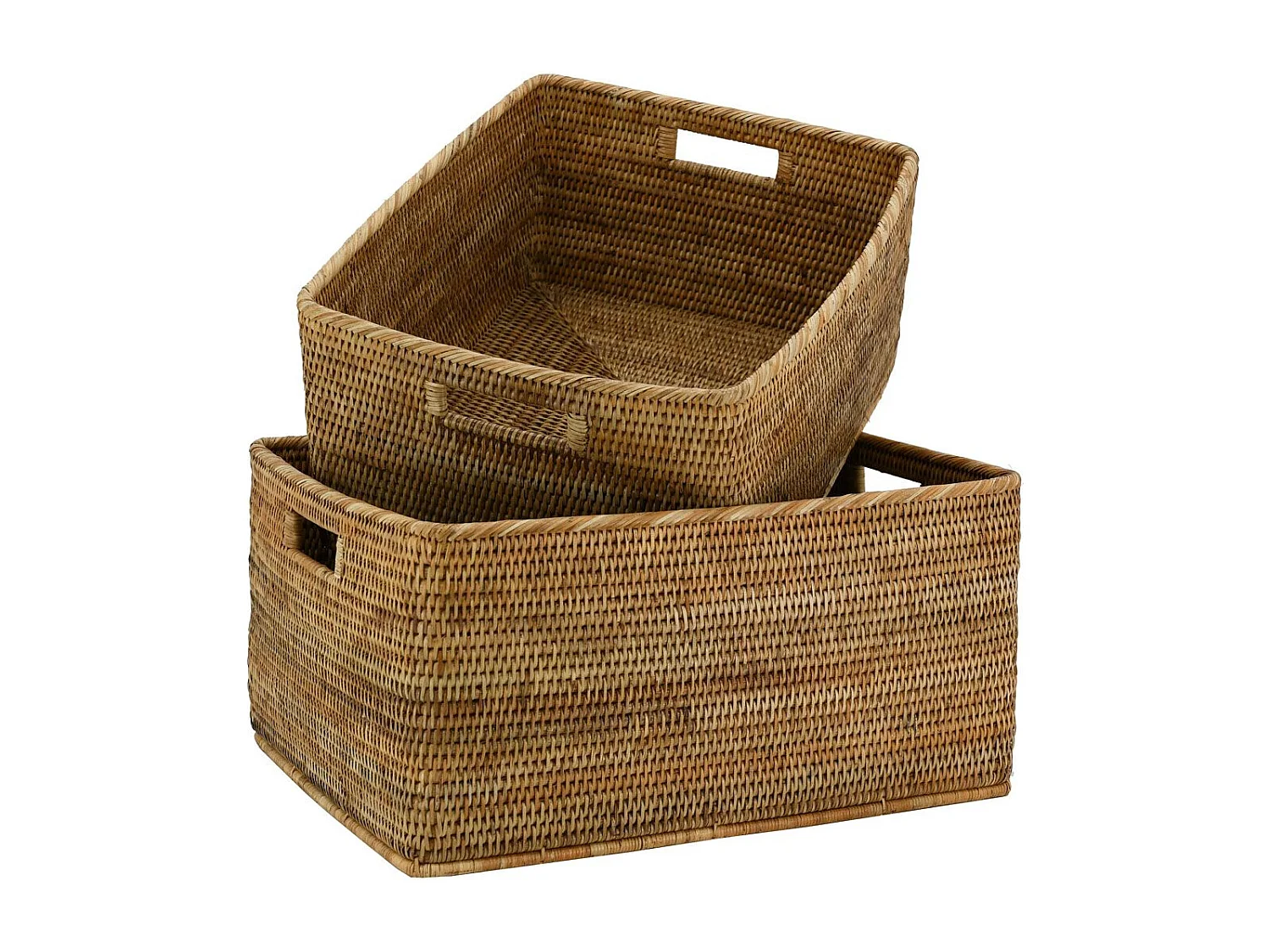 Corbeilles de rangement en rotin (Lot de 2)