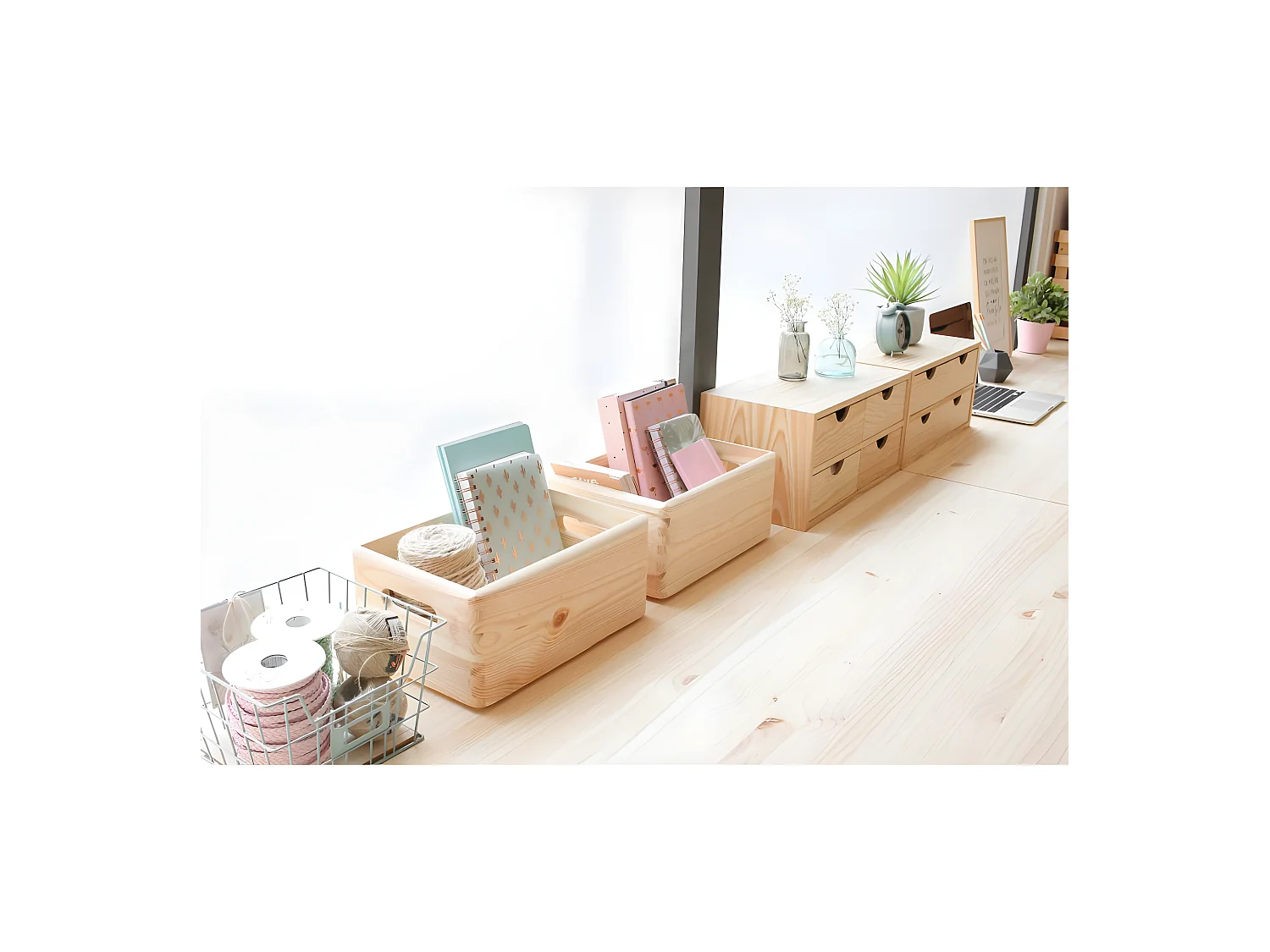 Caisse en bois de rangement 20 x 15 x 9 cm