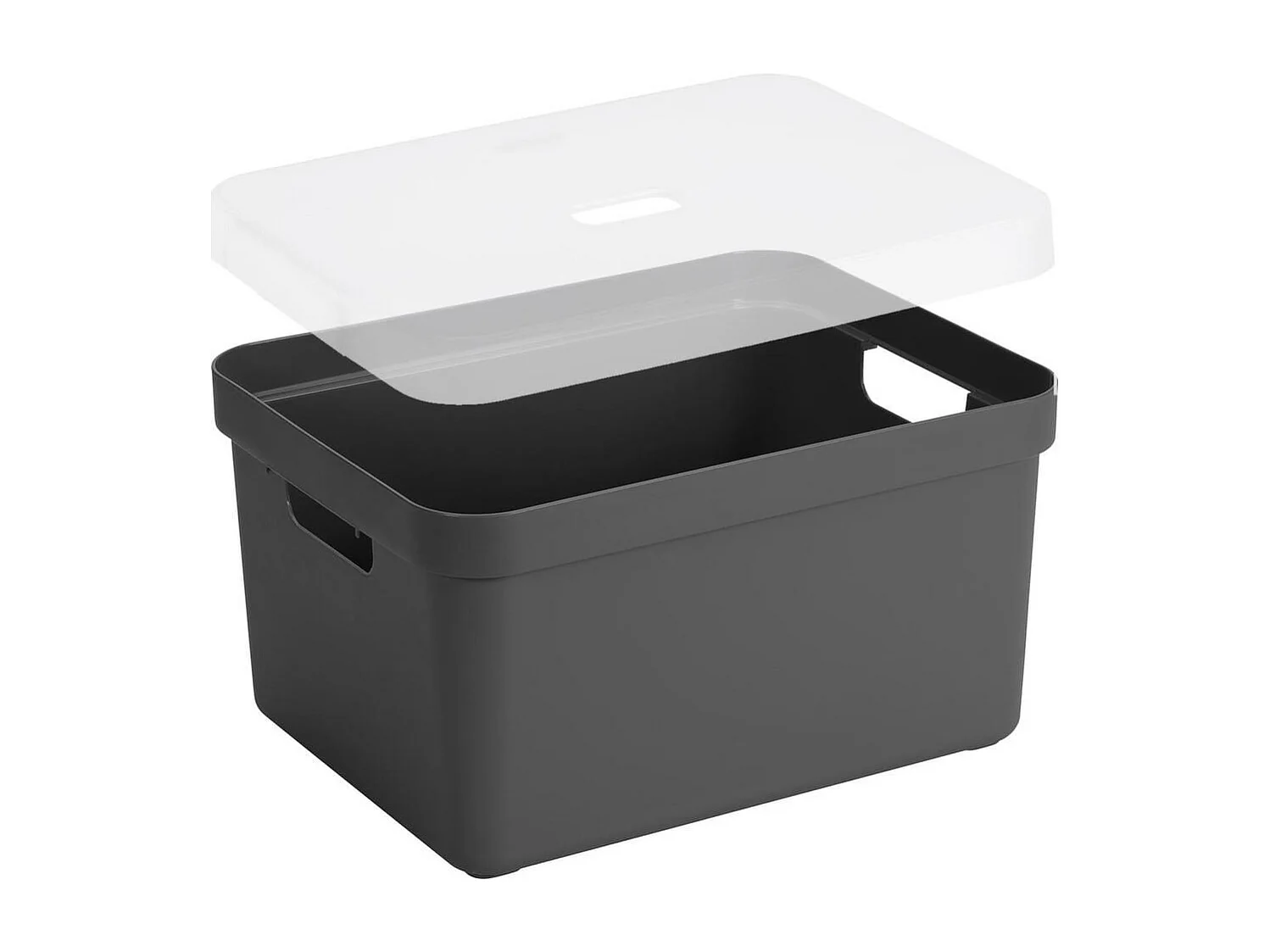 Boite de rangement avec couvercle transparent Sigma home Box 32 L