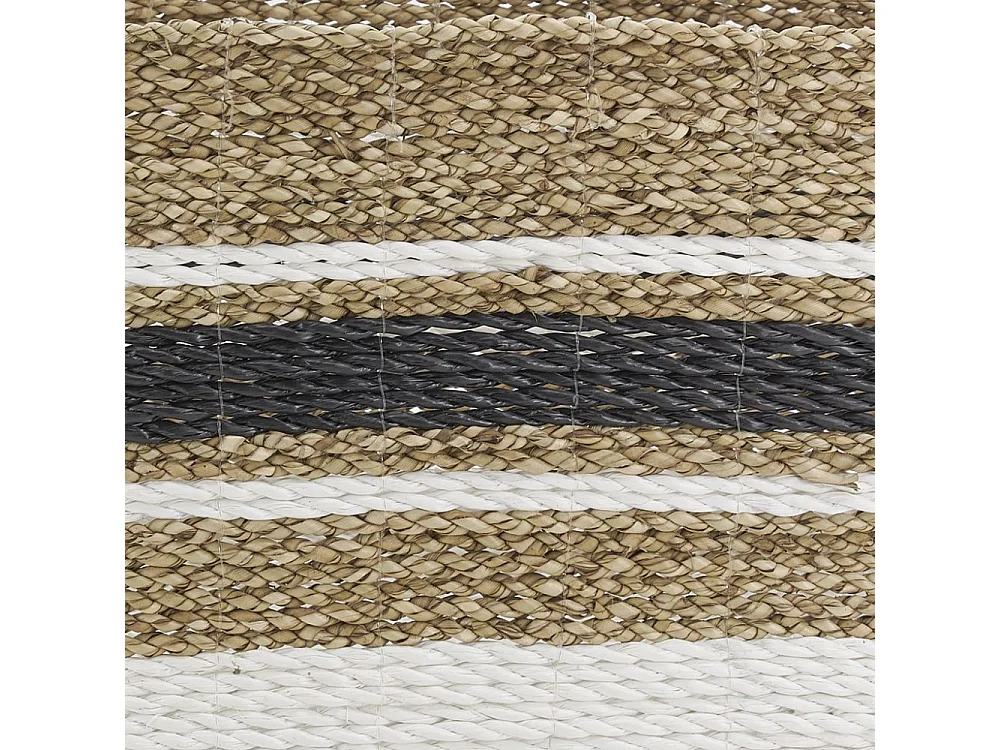 Corbeilles en jonc et raphia naturelles et teintées (Lot de 3)