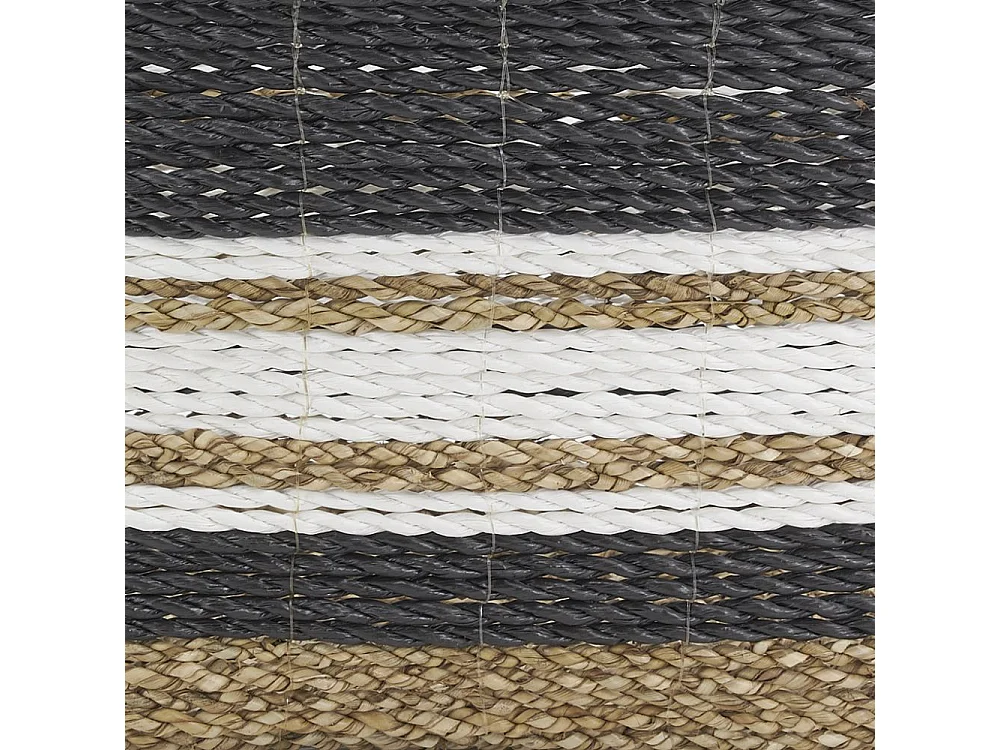 Corbeilles en jonc et raphia naturelles et teintées (Lot de 3)