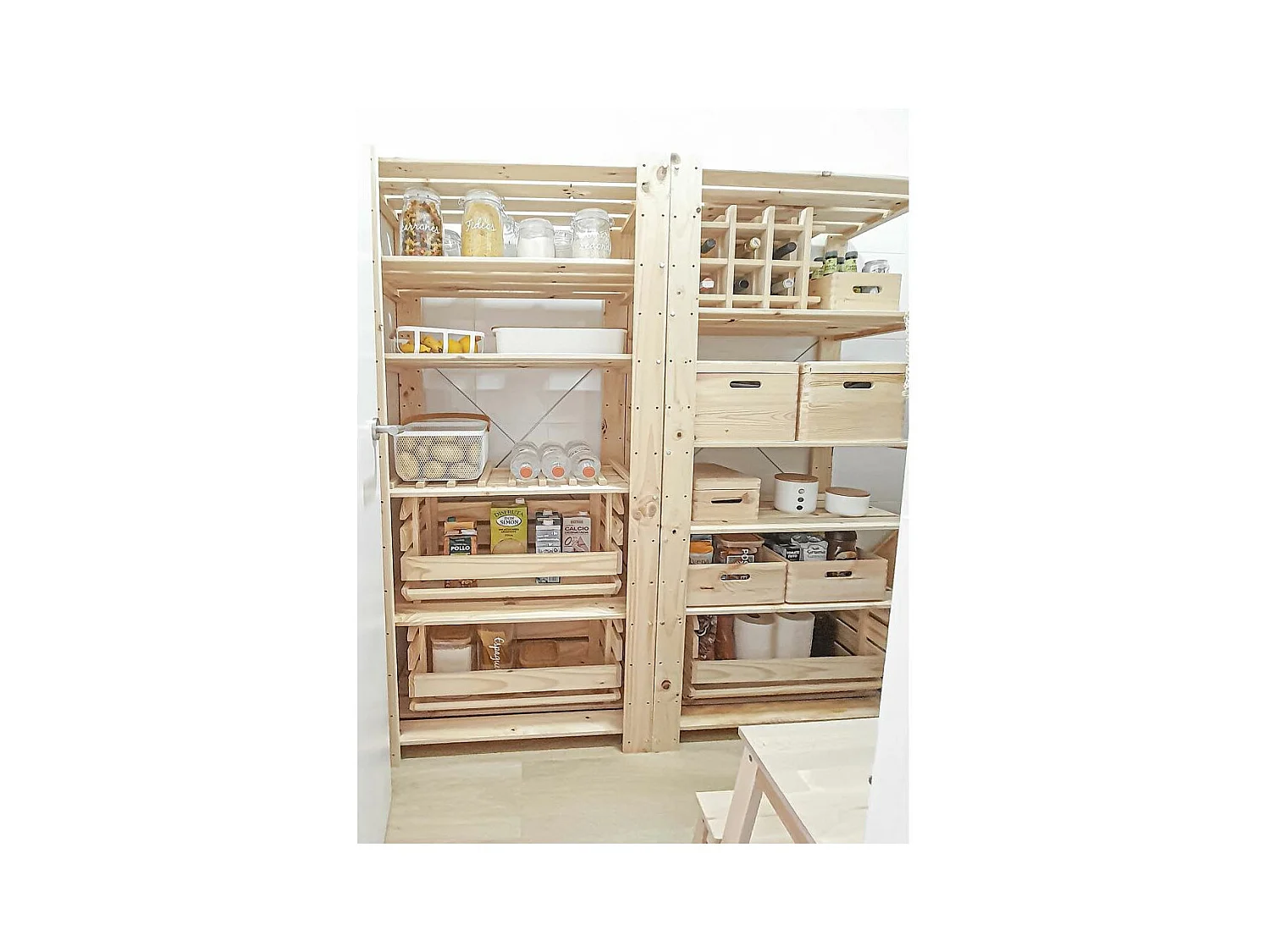 Boîte de rangement en pin massif avec couvercle Taille 1