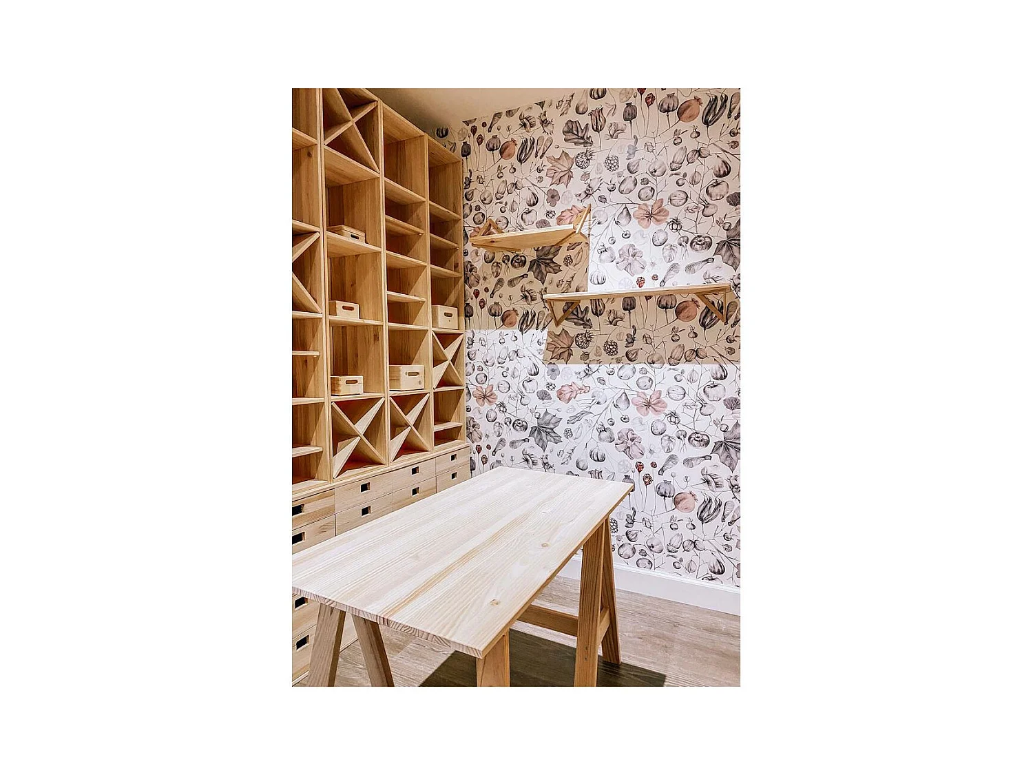 Boîte de rangement en pin massif avec couvercle Taille 1