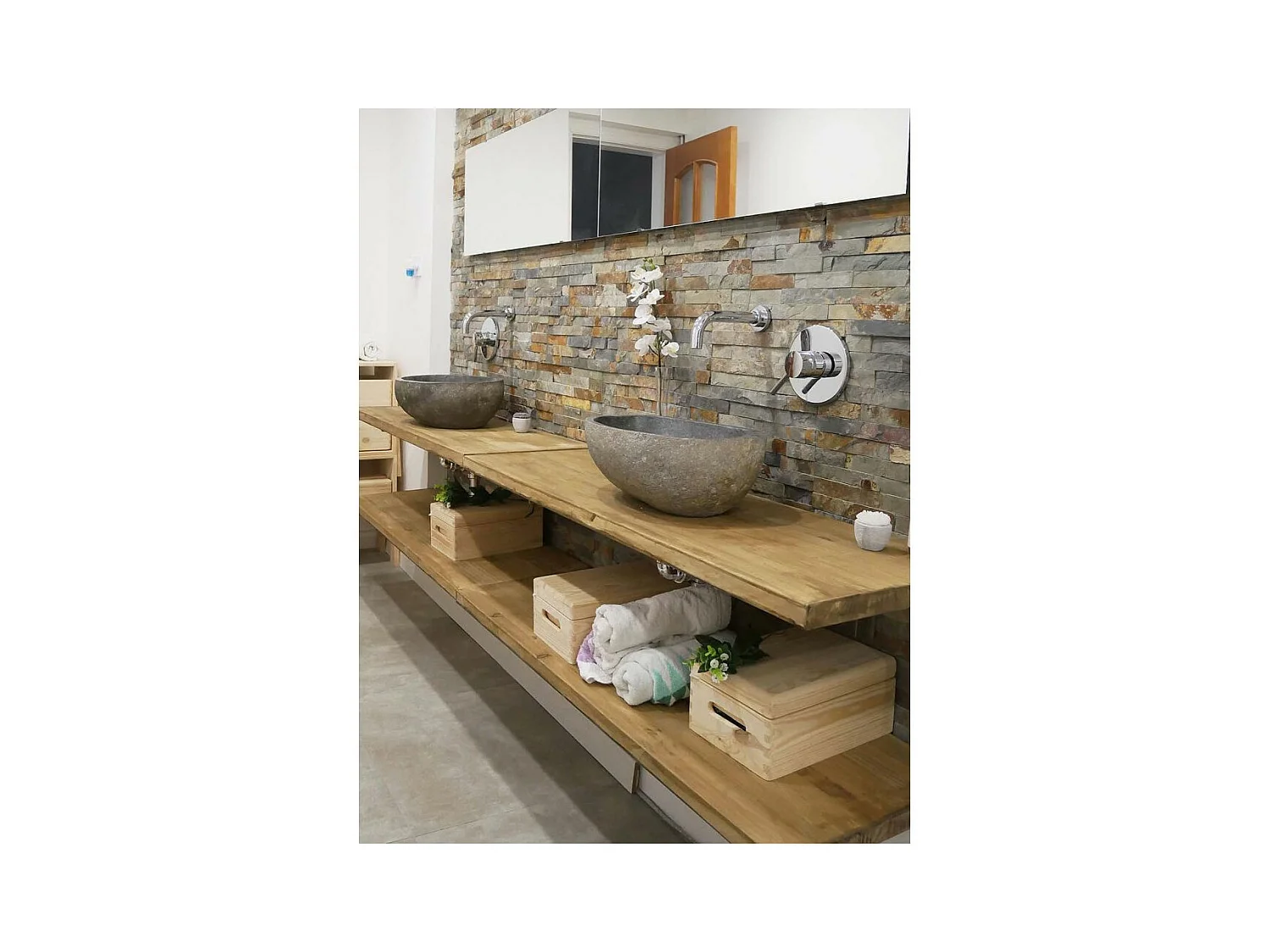 Boîte de rangement en pin massif avec couvercle Taille 1