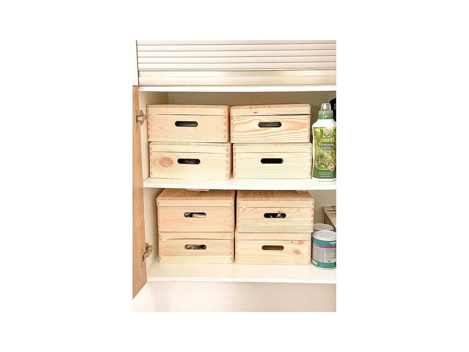 Boîte de rangement en pin massif avec couvercle Taille 1