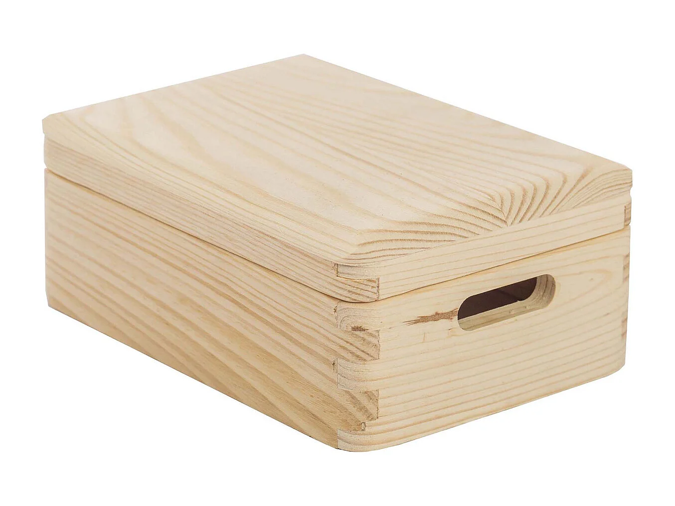 Ordnungskiste aus massivem Kiefernholz mit Deckel