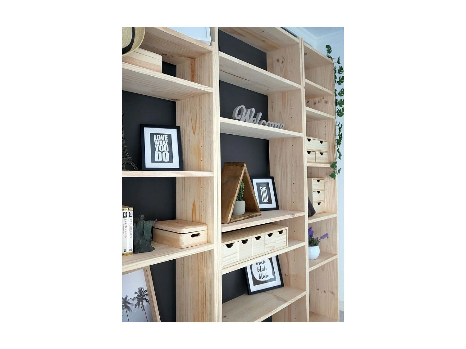 Ordnungskiste aus massivem Kiefernholz mit Deckel