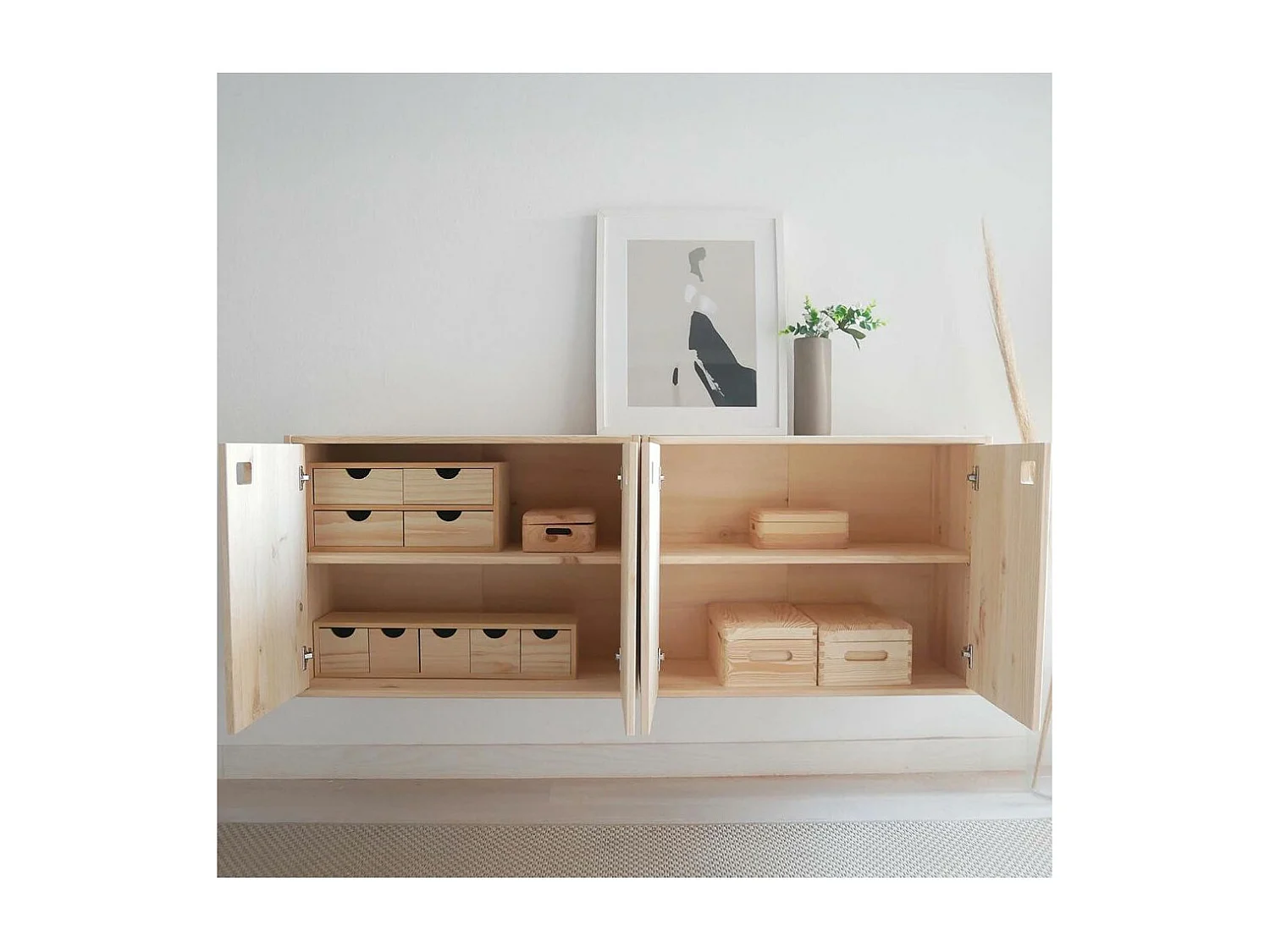 Ordnungskiste aus massivem Kiefernholz mit Deckel