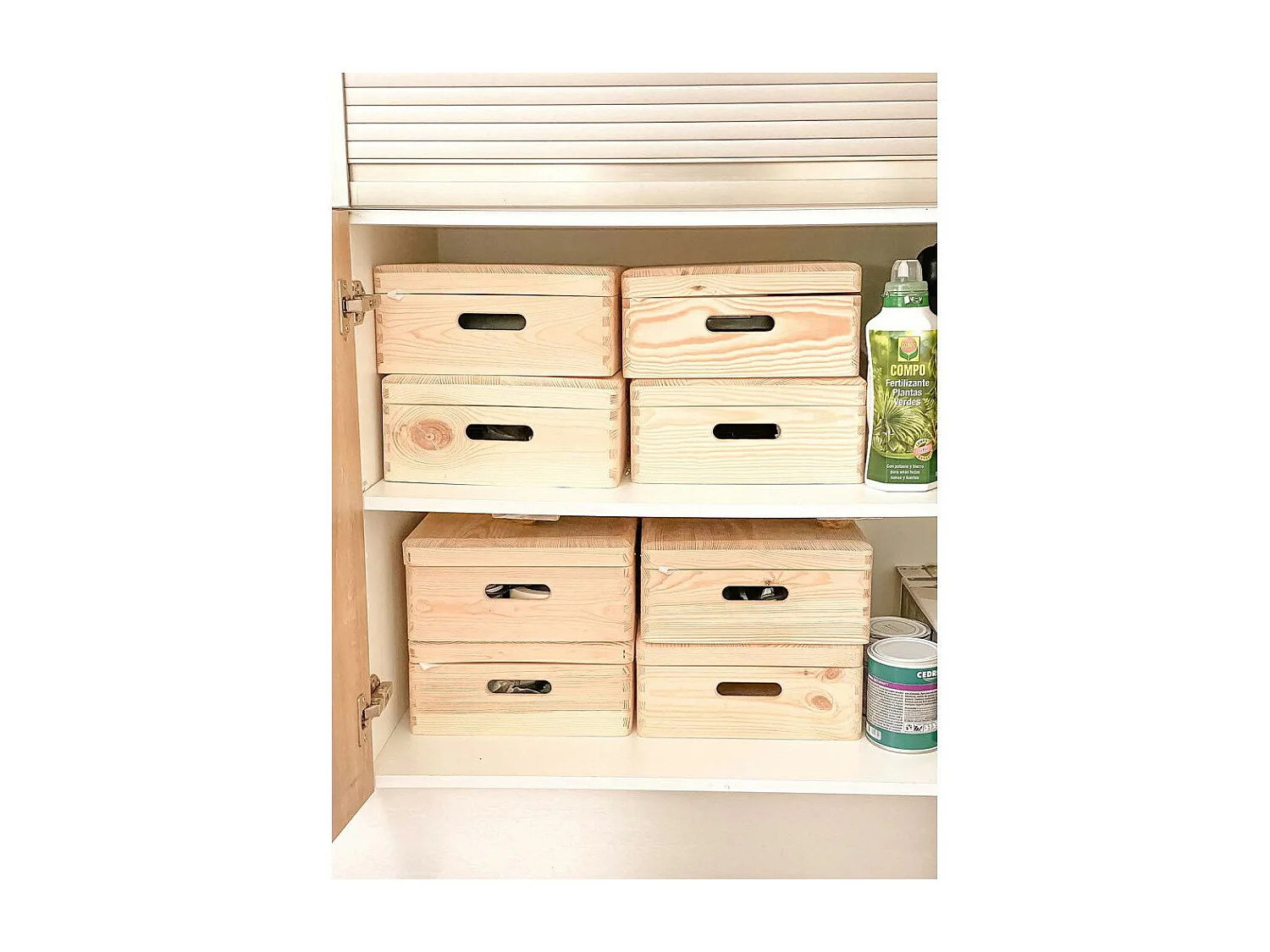 Ordnungskiste aus massivem Kiefernholz mit Deckel