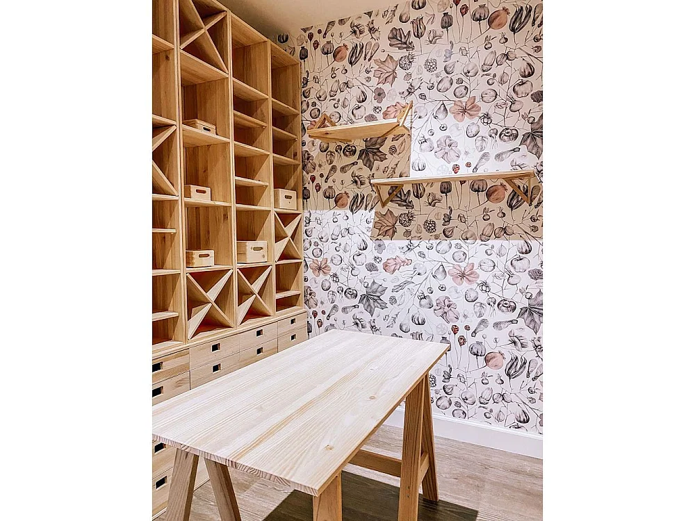 Caja de almacenamiento de pino macizo con tapa Tamaño 1