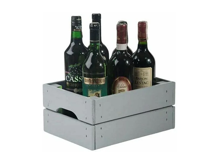 Caisse de rangement en pin petit modèle 31 x 23 x 15 cm Gris