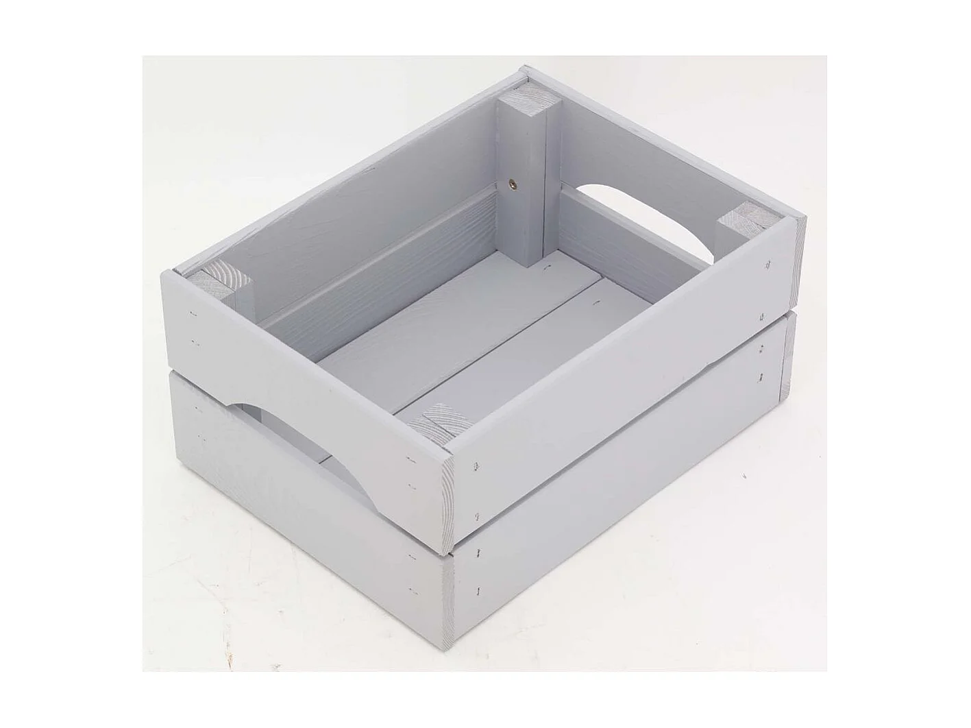 Caisse de rangement en pin petit modèle 31 x 23 x 15 cm Gris