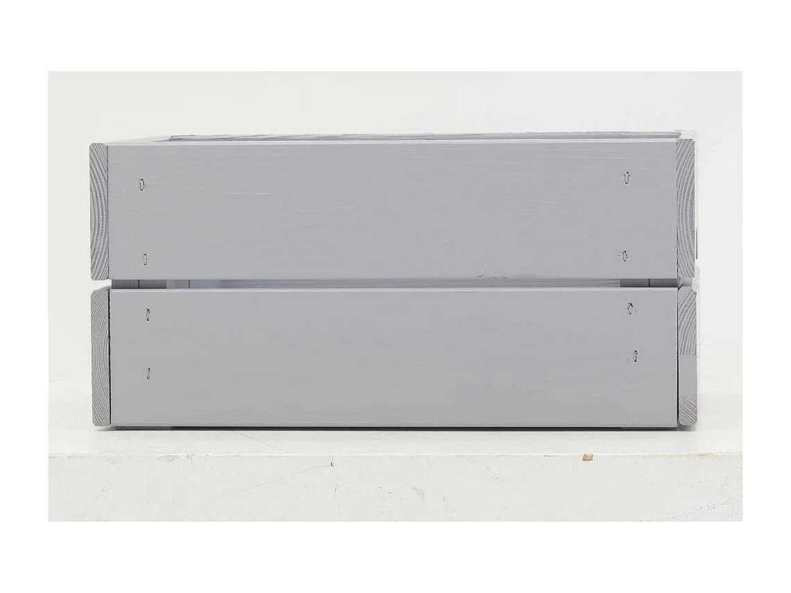 Caisse de rangement en pin petit modèle 31 x 23 x 15 cm Gris