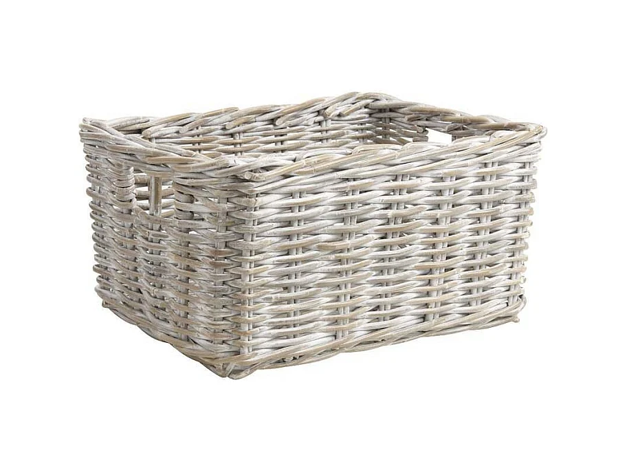 Corbeille de rangement en poelet patiné Longueur 48cm