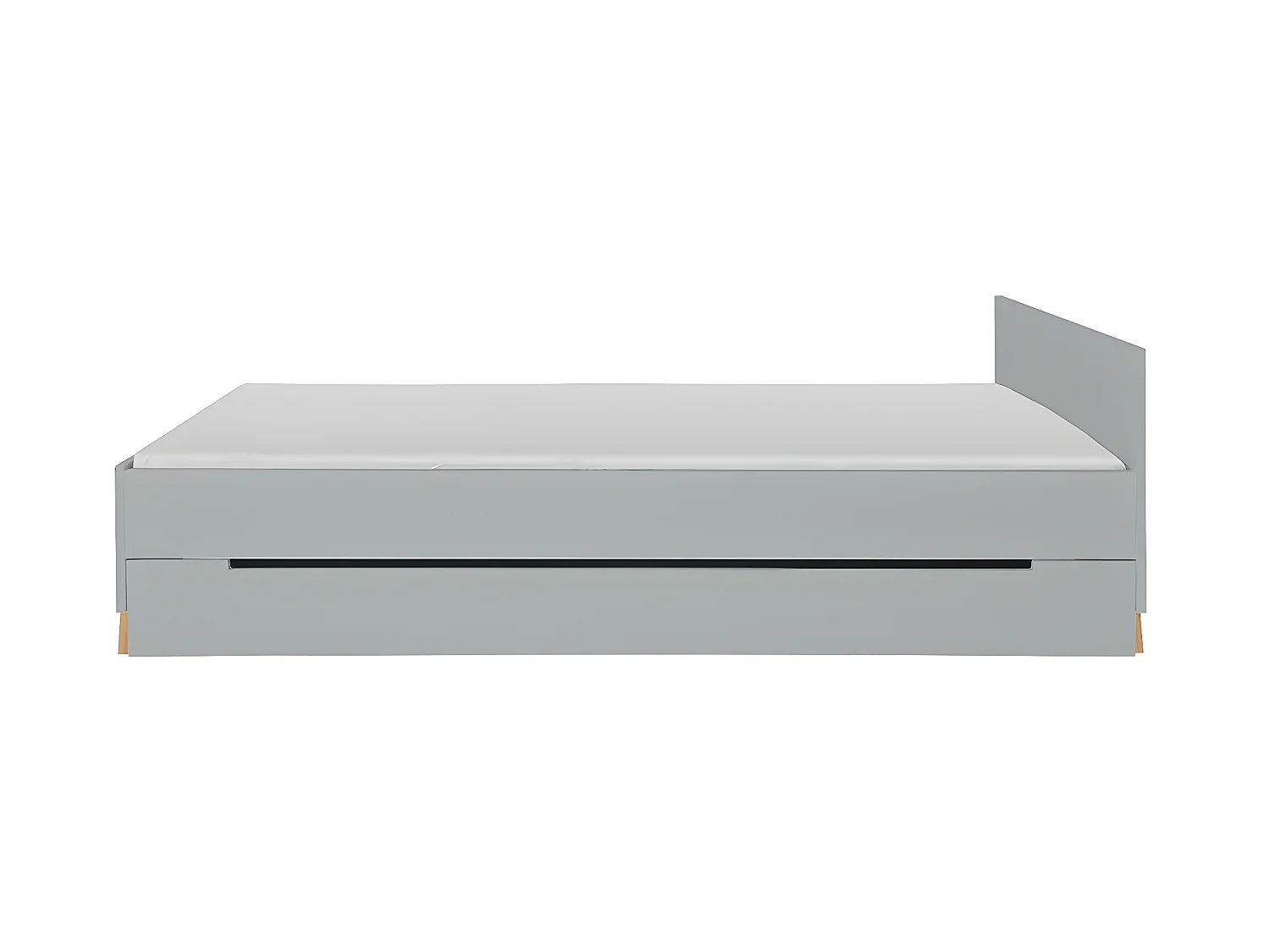 Lit 90x200 sommier et tiroir inclus Zara Gris