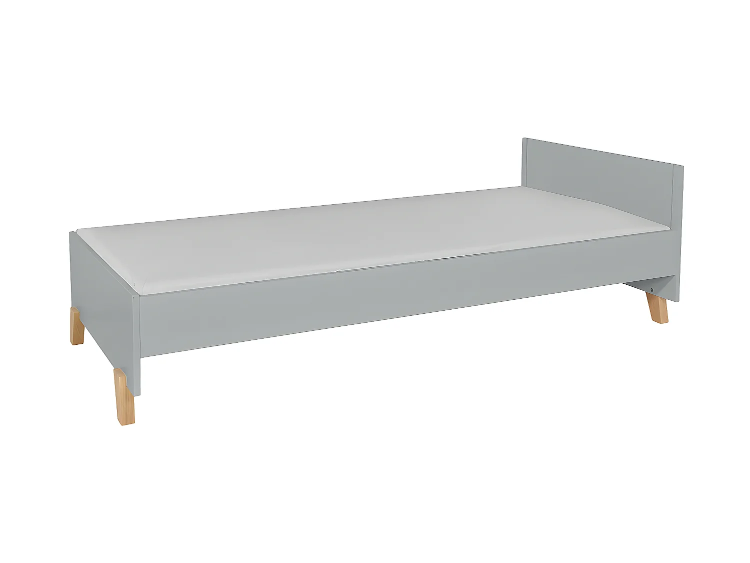 Lit 90x200 sommier et tiroir inclus Zara Gris