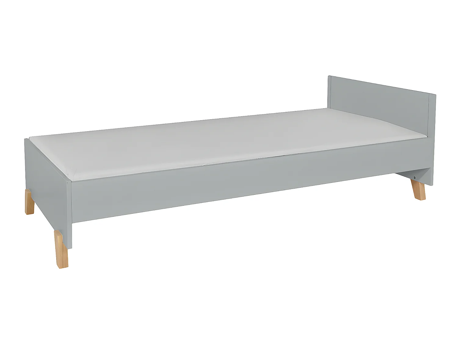 Lit 90x200 sommier et tiroir inclus Zara Gris