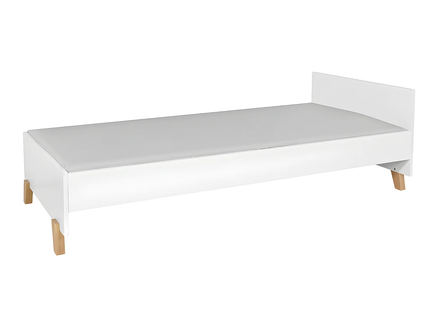 Lit 90x200 sommier et tiroir inclus Zara Blanc